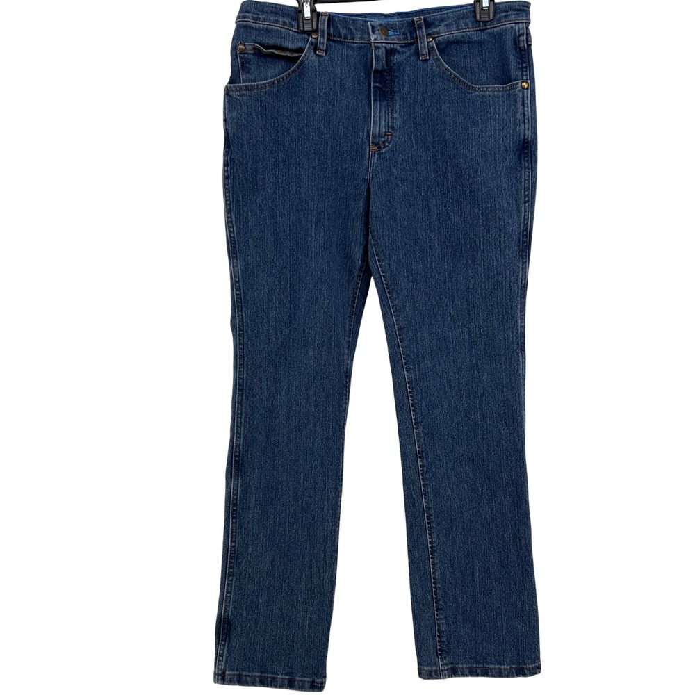 Wrangler‎ Men Cowboy Cut Jeans Dark Wash Straight Leg Size 34x32